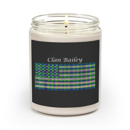 Clan Bailey Scottish Tartan American Flag Scented Candles