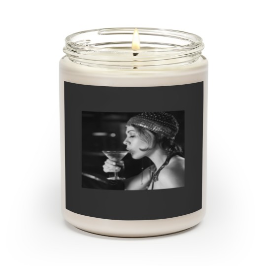 Retro Woman Drinking Martini Scented Candles
