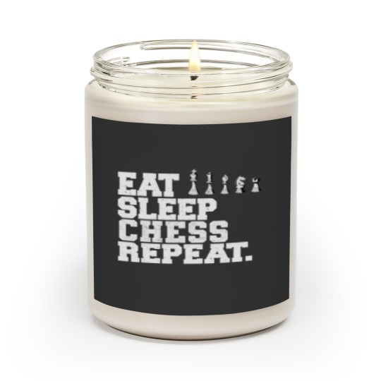 eat sleep chess repeat chess player t Scented Candles