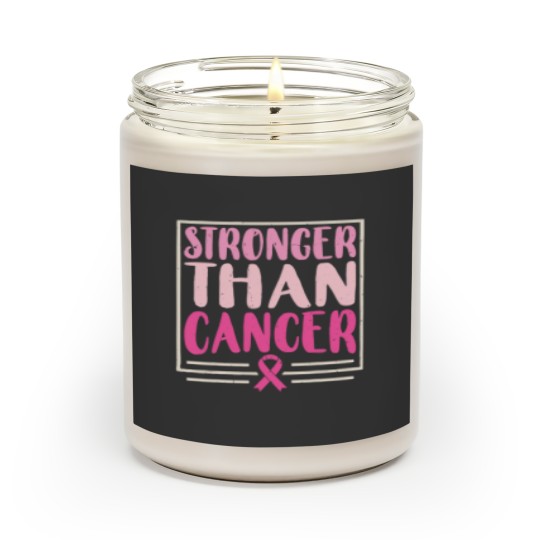Stronger Than Cancer 2Pink Ribbon Breast Cancer Awareness Scented Candles