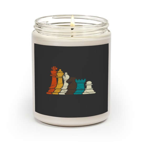 Retro Distressed Chess Pieces Chess Scented Candles