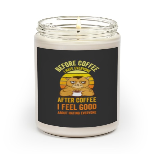 Before Coffee I hates Everyone After Coffee Black Cat Drink Scented Candles