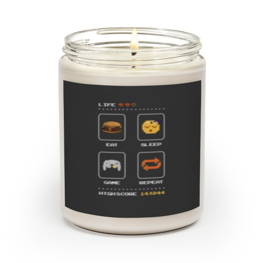 Eat Sleep Game Repeat Scented Candles