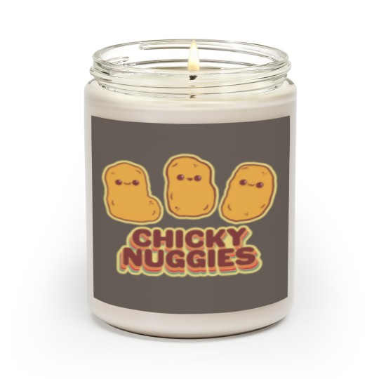 Chickens Chicky Nuggies Cute Retro Kawaii Chicken Nuggets Nuggs Meme Scented Candles