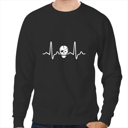Heartbeat of a PIRATE Skull & Crossbones Eyepatch Design Sweatshirts
