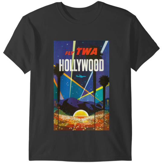 Vintage TWA Travel - Fly TWA - Hollywood California T-Shirts