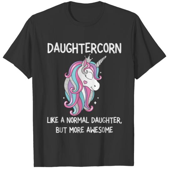 Womens Funny Daughtercorn Unicorn Costume Daughter T Shirts