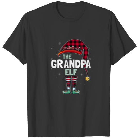 The Grandpa Elf Christmas Red Buffalo Plaid Pajama T Shirts