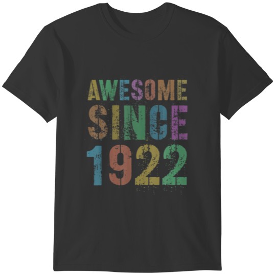 AWESOME SINCE 1922 Vintage 100Th Birthday Rock Rol T Shirts