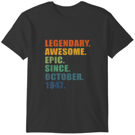 75Th Birthday October 1947 Men T Shirts