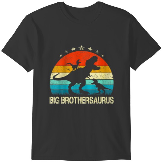 Big Brother Dinosaur Big Brothersaurus 2 Two Kids T Shirts