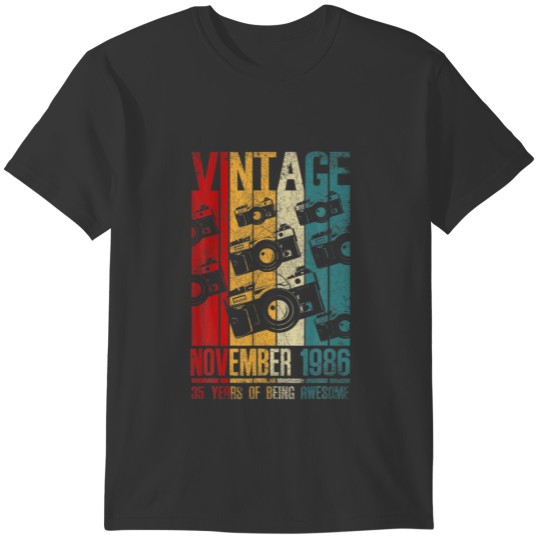 November 1986 35 Birthday 35 Year Old Vintage Birt T Shirts