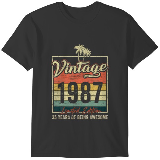 35 Birthday Gifts Vintage 1987 Limited Edition 35 T Shirts