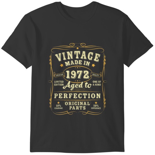 Vintage 50 Birthday Decorations Men Funny 1972 50 T Shirts