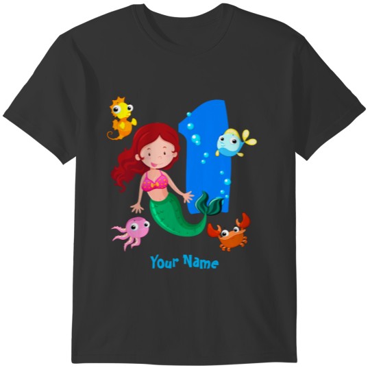Mermaid 1st Birthday Baby T Shirts