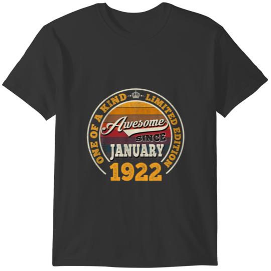 Awesome Since January 1922 100Th Birthday Gift 100 T Shirts