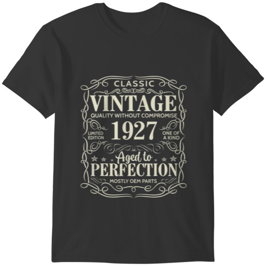 95Th Birthday Vintage Gift Perfection Aged 1927 95 T Shirts