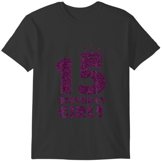 15Th Birthday Girls Purple Sweet Fifn Year Old T Shirts