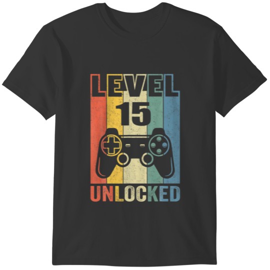 Level 15 Unlocked Funny Video Gamer 15Th Birthday T Shirts