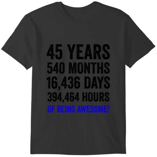 45th Birthday // Funny Men’s Birthday Countdown T Shirts