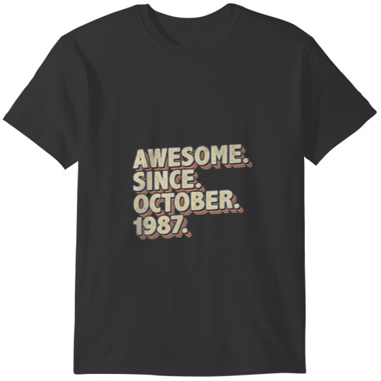Awesome Since October 1987 Retro 35Th Birthday 35 T Shirts