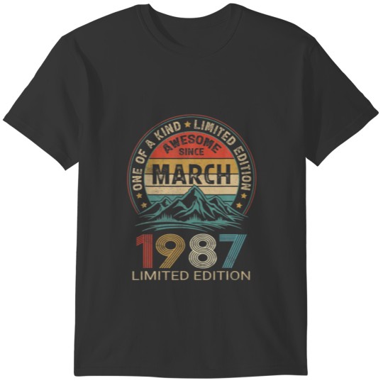 35Th Birthday 35 Year Awesome Since March 1987 T Shirts