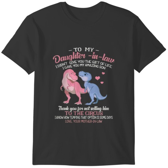 To My Daughter In Law Funny T Shirts