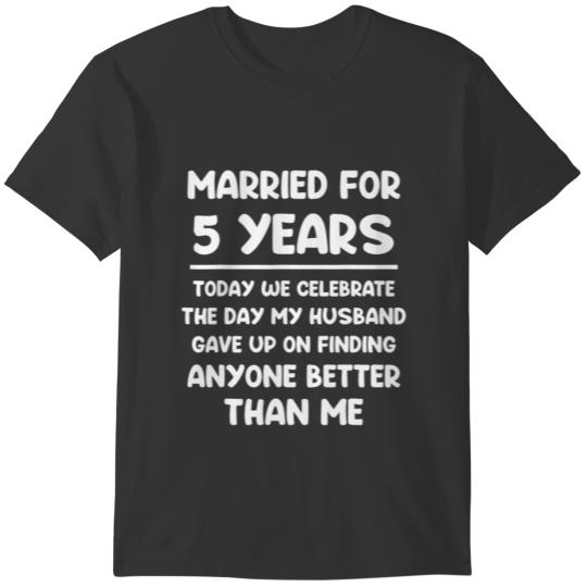 5Th 5 Year Wedding Anniversary After Husband Wife T Shirts