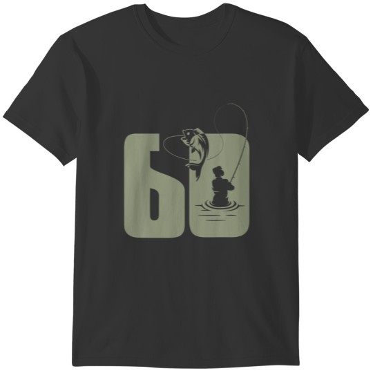 Fishing Angler 60 Birthday Green T Shirts