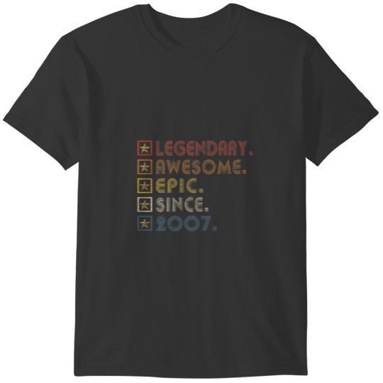 Vintage 15Th Birthday Legendary Awesome Epic Since T Shirts