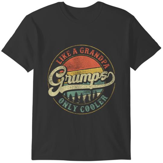 Grumps Like a Grandpa Only Cooler Retro Grumpa T Shirts