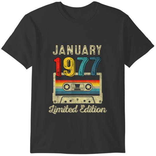 January 1977 45Th Birthday Vintage Cassette T Shirts