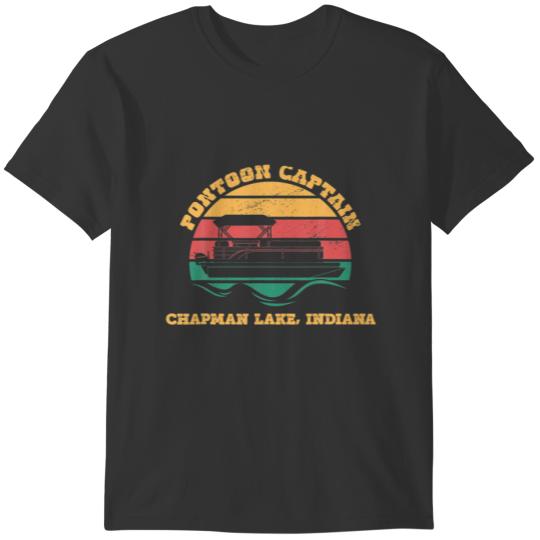 Chapman Lake Indiana Funny Pontoon Captain Retro S T Shirts