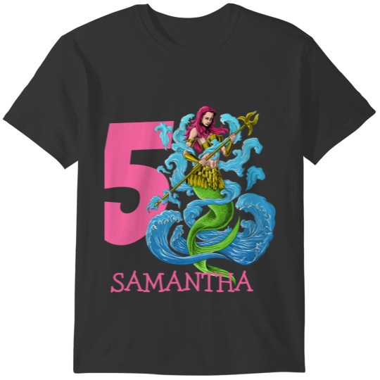 Mermaid Warrior 5th birthday  T Shirts