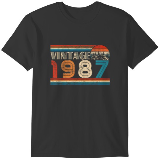 35 Birthday Gifts 35 Year Old Vintage 1987 Retro T Shirts