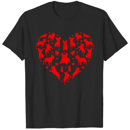 Valentines Day French Bulldogs Hearts Love Dog Lover Valentines Day T-Shirts