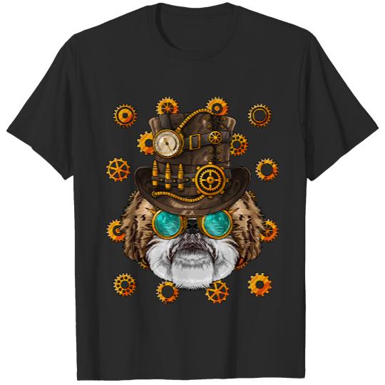 Steampunk Shih Tzu T- Shirt Steampunk Shih Tzu Medieval Victorian Steam Powered Dog T- Shirt T-Shirts