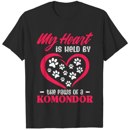 Komondor T- Shirt My Heart Is Held By The Paws Of A Komondor T- Shirt T-Shirts