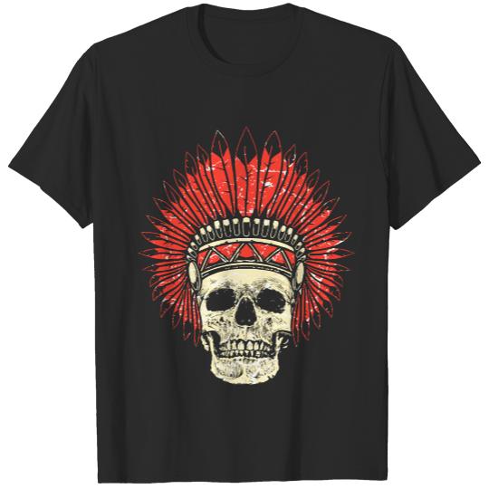 Native American T- Shirt Native American Indian Skull T- Shirt T-Shirts