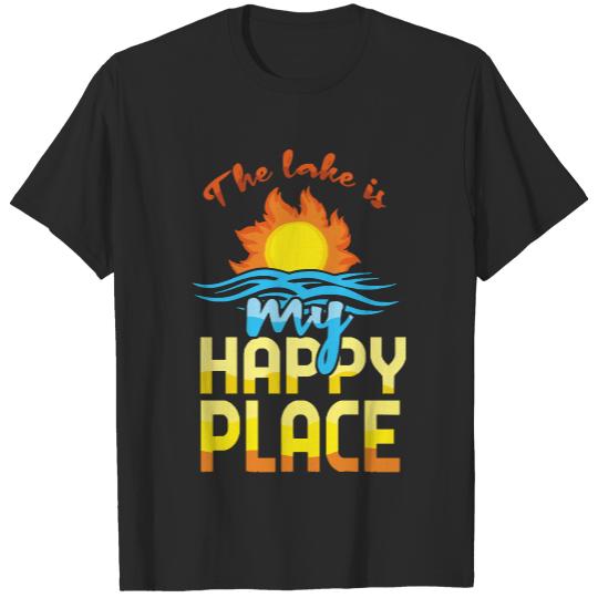 Ocean T- Shirt Lake Is My Happy Boat Kayak Pontoon Boating Summer T- Shirt T-Shirts