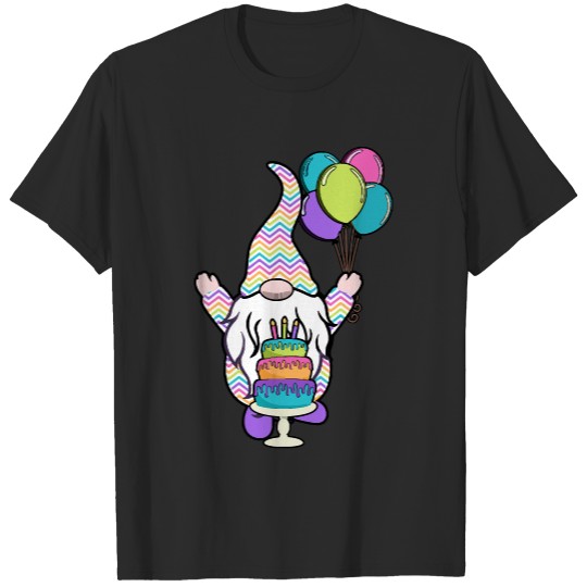 Birthday Gnome Birthday Gnome Nordic Gnomes Birthday Cake Balloons T-Shirts