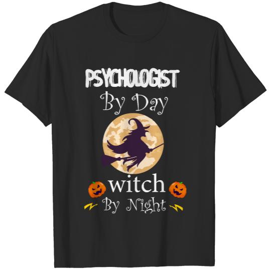 Halloween Psychologist Gift Psychologist by day witch by night, Psychologist gift for halloween (1) T-Shirts