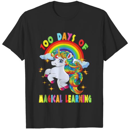 Happy 100 Days Of School Happy 100 Days of School Magical Learning Unicorn Teacher T-Shirts