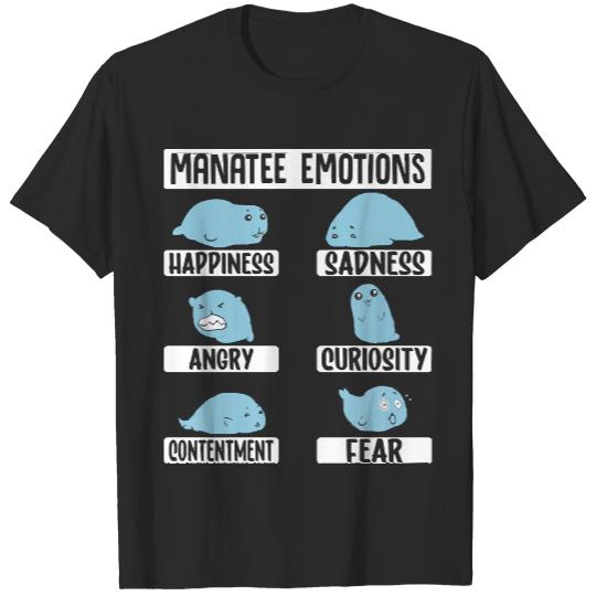 Manatee Gifts T- Shirt Manatee Emotion - Funny Sea Cows Sirenia Dugong Lover T- Shirt T-Shirts
