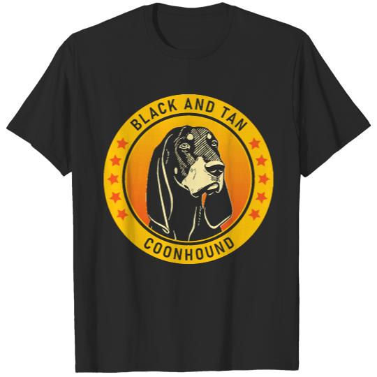 Black And Tan Coonhound Black and Tan Coonhound Dog Portrait T-Shirts