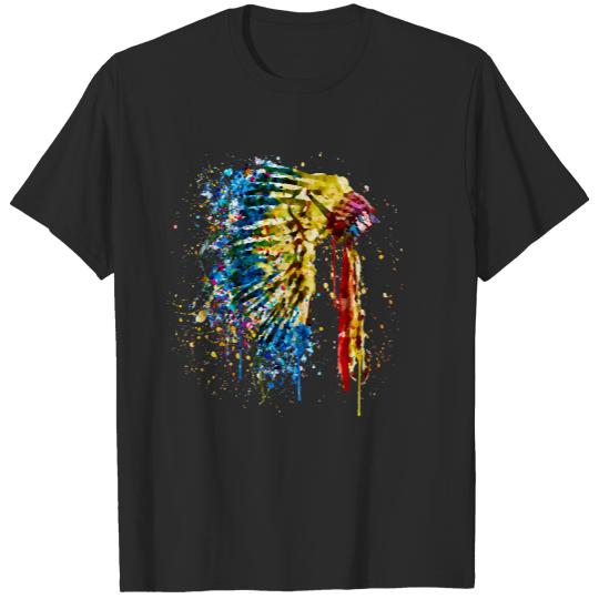 Native American Headdress T- Shirt Native American Feather Headdress T- Shirt T-Shirts