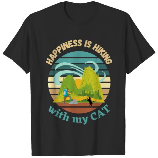 Happiness Is A Day Spent Hiking With My  Shirthappiness is a day spent hiking with my cat   886 T-Shirts