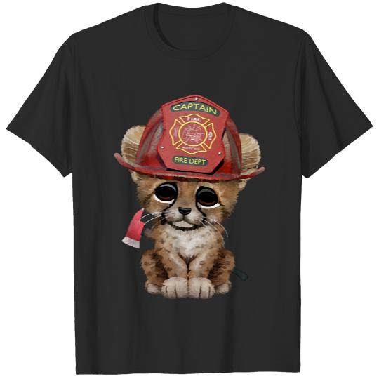 Cheetah T- Shirt Cute Cheetah Cub Firefighter T- Shirt T-Shirts