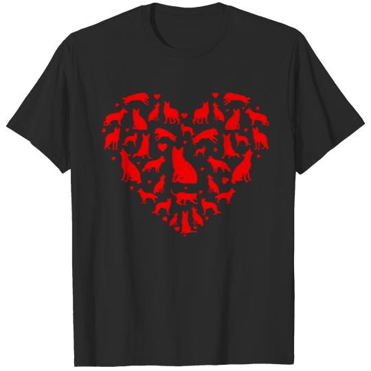 Valentines Day German Shepherd Hearts Love Dog Lover Valentines Day T-Shirts