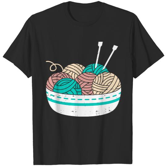 Knitting T- Shirt Knitting Yarn Balls Crafts - Hand Knit Handicrafts Knitting T- Shirt T-Shirts